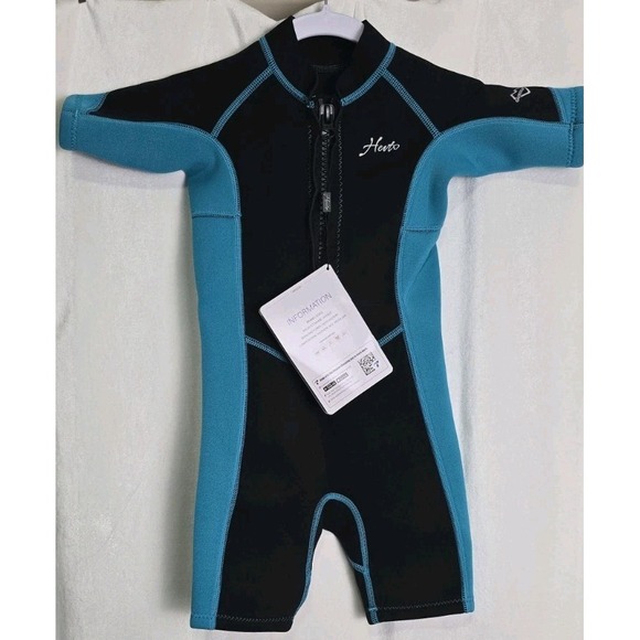 Hevto Kids Youth Shorty Front Zip Wetsuit Size 5‎ New - Picture 1 of 7